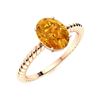 Image 2 : Natural 0.80 CTW Citrine Solitaire Ring 14K Rose Gold