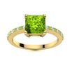 Image 1 : Natural 0.63 CTW Peridot & Diamond  Engagement Ring 14K Yellow Gold