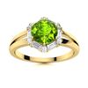 Image 1 : Natural 1.36 CTW Peridot & Diamond Engagement Ring 18K Yellow Gold