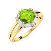 Image 2 : Natural 1.36 CTW Peridot & Diamond Engagement Ring 18K Yellow Gold