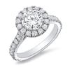 Natural 2.97 CTW Halo Round Cut Forever Diamond Engagement Ring 14KT White Gold