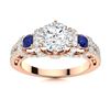 Natural 1.91 CTW Topaz, Sapphire & Diamond Engagement Ring 18K Rose Gold