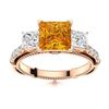 Natural 1.62 CTW Citrine & Diamond Engagement Ring 18K Rose Gold