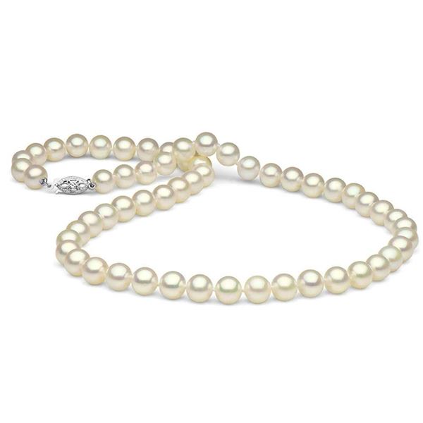 White Freshwater Pearl Necklace, 7.5-8.0mm