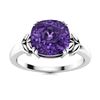 Natural 3.87 CTW Amethyst Solitaire Ring 18K White Gold