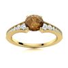 Natural 1.76 CTW Brown & White Diamond Engagement Ring 18K Yellow Gold