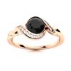 Natural 0.94 CTW Black & White Diamond Engagement Ring 14K Rose Gold