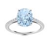 Natural 5.27 CTW Aquamarine & Diamond  Engagement Ring 18K White Gold
