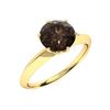 Image 2 : Natural 1.42 CTW Smoky Quartz Solitaire Ring 18K Yellow Gold
