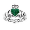 Natural 0.50 CTW Emerald Solitaire Ring 14K White Gold