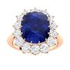 Natural 4.88 CTW Sapphire & Diamond Engagement Ring 18K Rose Gold