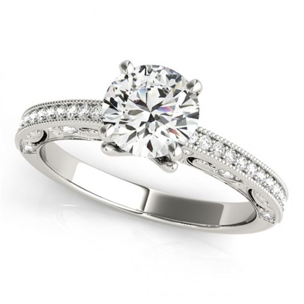 Natural 0.75 ctw Diamond Antique Ring 14k White Gold