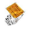 Image 2 : Natural 3.72 CTW Citrine Solitaire Ring 18K White Gold