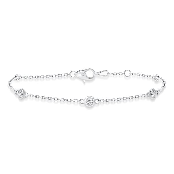 Natural 0.52 CTW Diamond Bezel Bracelet 18KT White Gold