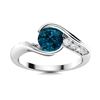 Natural 0.81 CTW Topaz & Diamond Engagement Ring 14K White Gold