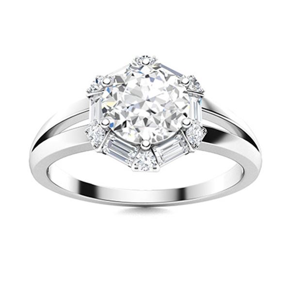 Natural 1.32 CTW Diamond Solitaire Ring 18K White Gold