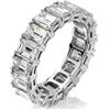 Image 1 : Natural 7.02 CTW Emerald Cut Diamond Eternity Ring 14KT White Gold