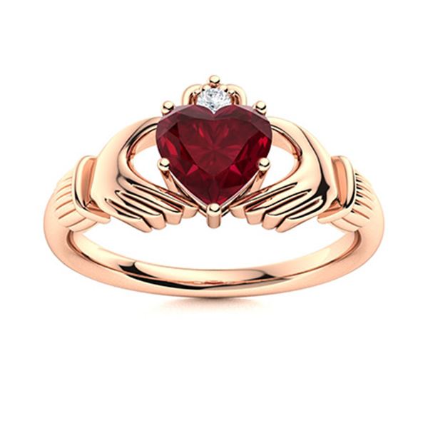 Natural 1.53 CTW Ruby & Diamond Engagement Ring 14K Rose Gold