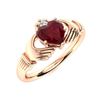 Image 2 : Natural 1.53 CTW Ruby & Diamond Engagement Ring 14K Rose Gold