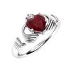Image 2 : Natural 0.62 CTW Ruby & Diamond Engagement Ring 18K White Gold