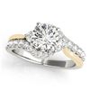 Image 1 : Natural 1.1 ctw Diamond Bypass SolitaireRing 14k 2Tone Gold