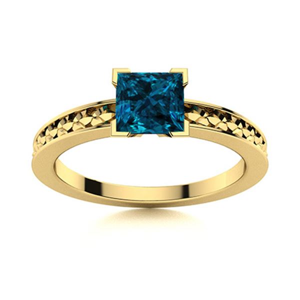 Natural 0.80 CTW Topaz Solitaire Ring 14K Yellow Gold