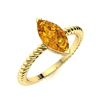 Image 2 : Natural 0.16 CTW Citrine Solitaire Ring 18K Yellow Gold