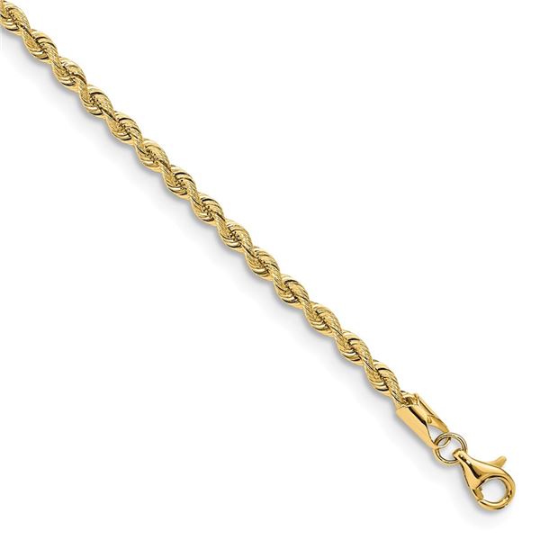 14k Yellow Gold 2.65 mm Silky Rope Chain - 7 in.