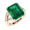 Image 2 : Natural 2.04 CTW Emerald & Diamond Engagement Ring 14K Rose Gold