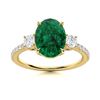 Image 1 : Natural 1.48 CTW Emerald & Diamond Engagement Ring 14K Yellow Gold