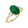 Image 2 : Natural 1.48 CTW Emerald & Diamond Engagement Ring 14K Yellow Gold