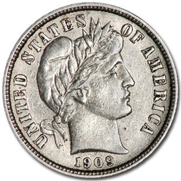 1909 Barber Dime AU