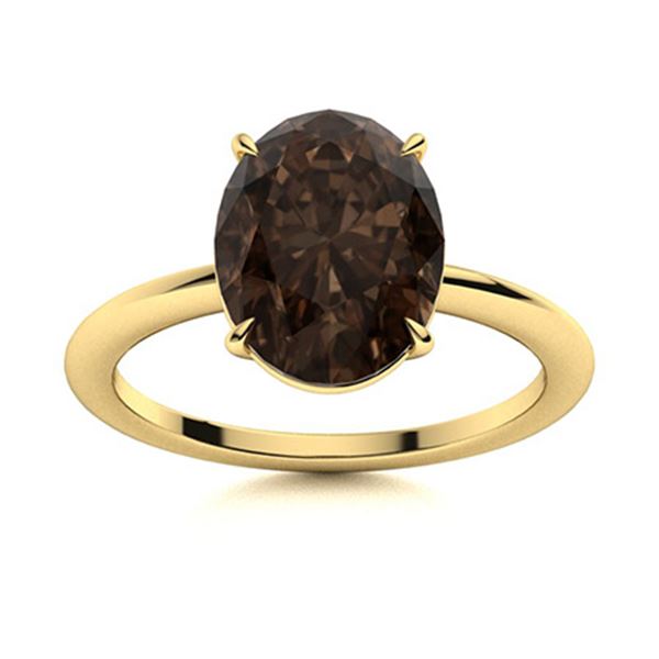 Natural 2.21 CTW Smoky Quartz Solitaire Ring 14K Yellow Gold