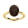 Image 1 : Natural 2.21 CTW Smoky Quartz Solitaire Ring 14K Yellow Gold
