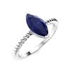 Image 2 : Natural 1.02 CTW Sapphire Solitaire Ring 14K White Gold