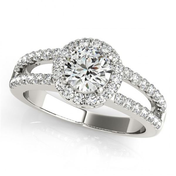 Natural 1.25 ctw Diamond Halo Ring 14k White Gold