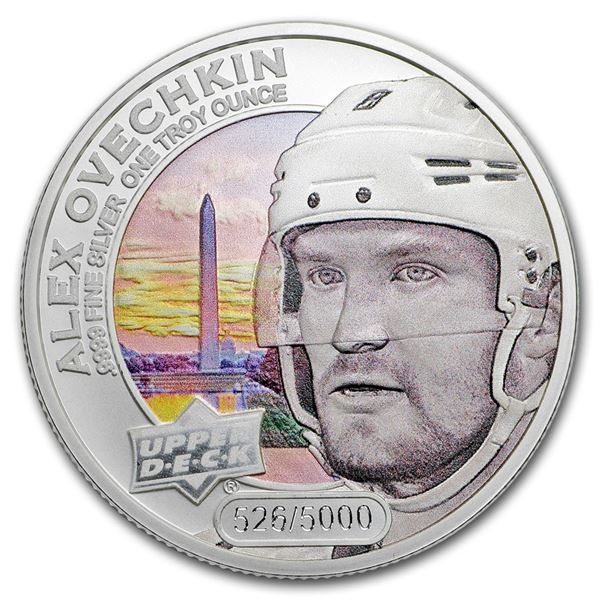 2017 Grandeur 1 oz Silver Hockey: Ovechkin (Colorized)