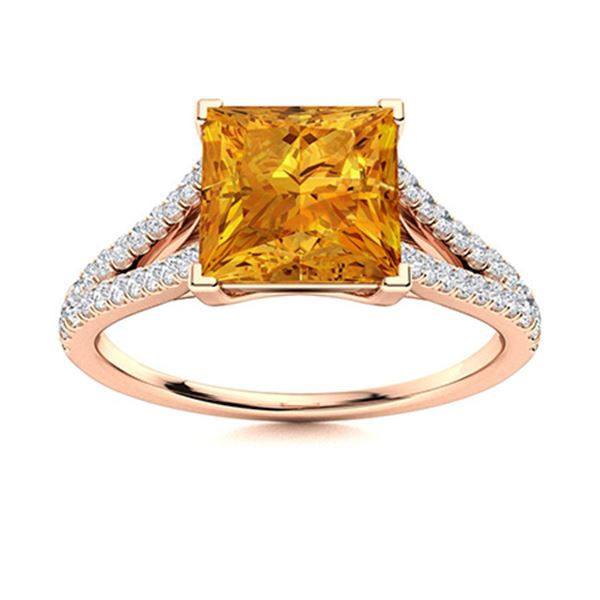 Natural 1.16 CTW Citrine & Diamond Engagement Ring 14K Rose Gold