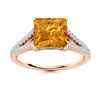 Image 1 : Natural 1.16 CTW Citrine & Diamond Engagement Ring 14K Rose Gold