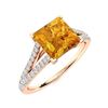 Image 2 : Natural 1.16 CTW Citrine & Diamond Engagement Ring 14K Rose Gold