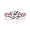 Image 3 : Natural 3.12 CTW Round Cut Split Shank Pave Diamond Ring 14KT Rose Gold