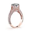 Image 4 : Natural 3.12 CTW Round Cut Split Shank Pave Diamond Ring 14KT Rose Gold