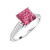 Image 2 : Natural 1.04 CTW Tourmaline & Diamond Engagement Ring 18K White Gold