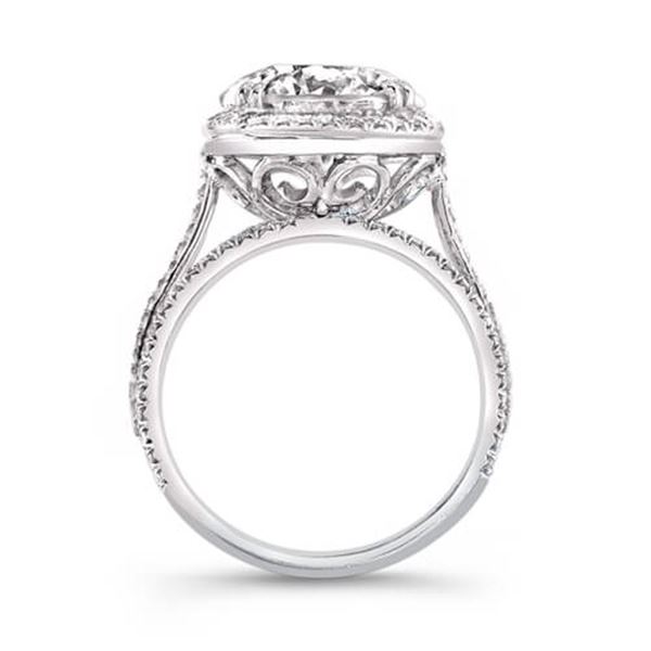 Natural 4.62 CTW Riviera Diamond Engagement Ring 18KT White Gold