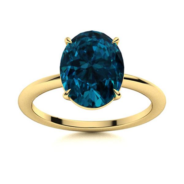Natural 4.03 CTW Topaz Solitaire Ring 14K Yellow Gold