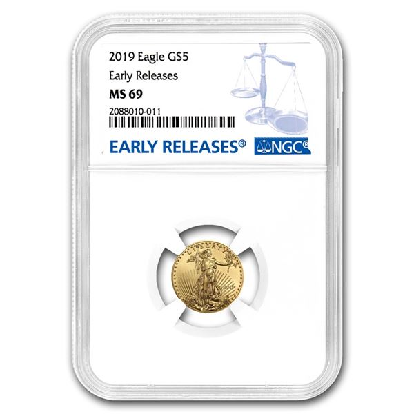 2019 1/10 oz Gold American Eagle MS-69 NGC (Early Releases)