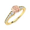 Image 2 : Natural 1.66 CTW Morganite & Diamond Engagement Ring 18K Yellow Gold