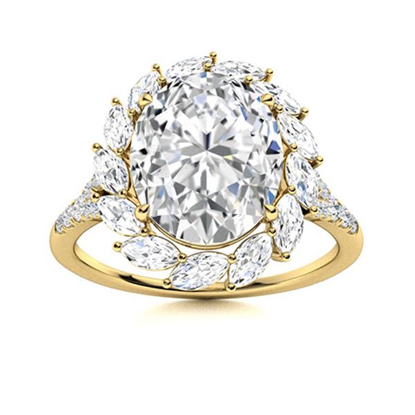 Natural 5.22 CTW Topaz & Diamond Engagement Ring 18K Yellow Gold