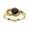 Image 1 : Natural 0.61 CTW Black Diamond Solitaire Ring 14K Yellow Gold