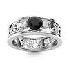 Image 1 : Natural 0.47 CTW Onyx & Diamond Engagement Ring 14K White Gold